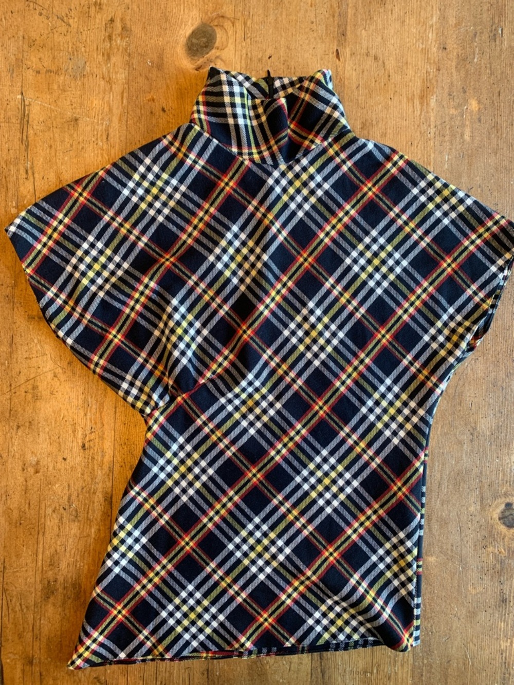 Zara Woman Black Plaid Top with Yellow and Red Accents - Picture 16 of 16